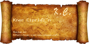 Kner Ciprián névjegykártya
